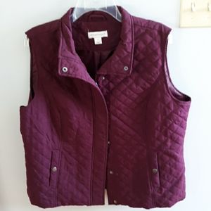 Burgundy quilted vest
